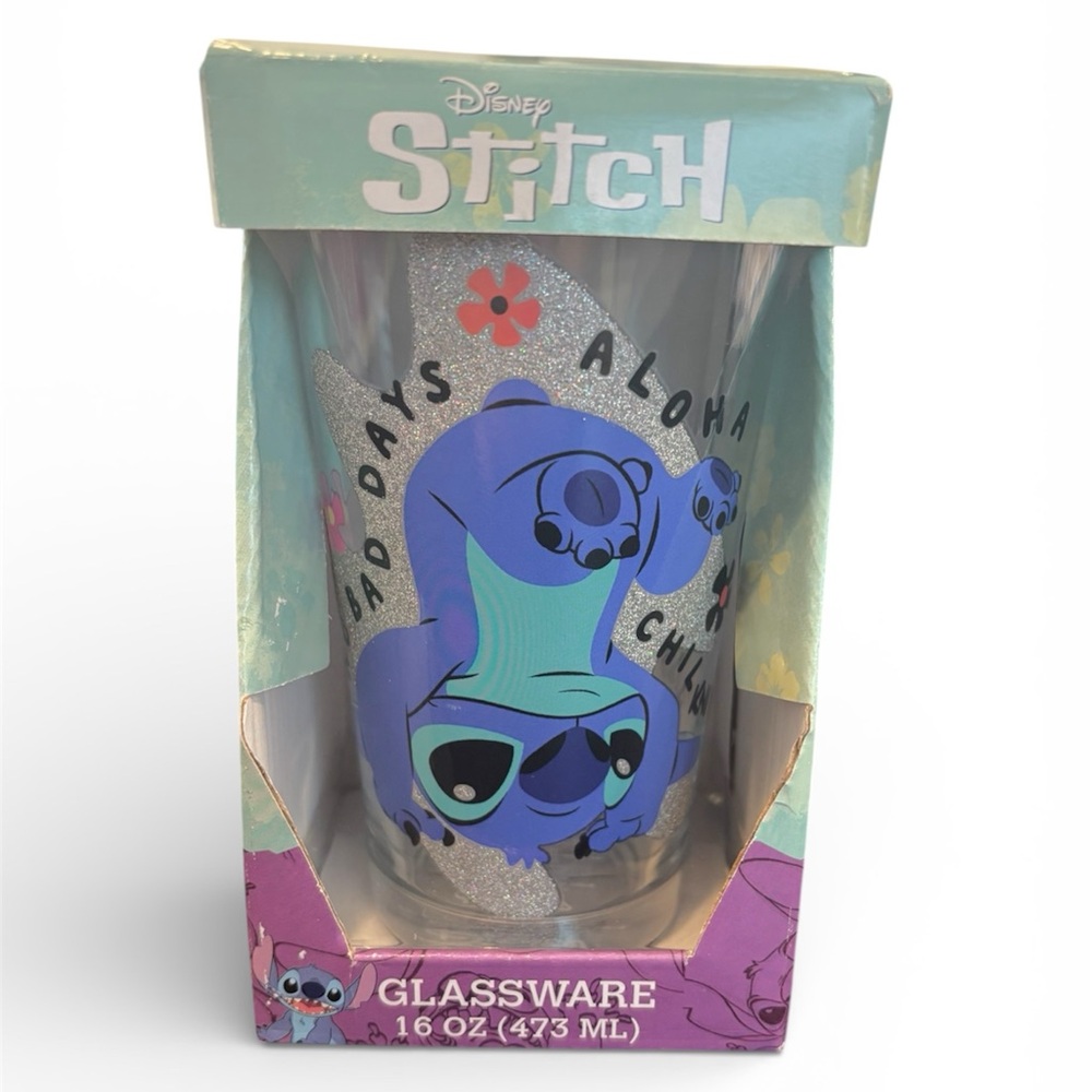 Disney Stitch Glassware 16oz NEW